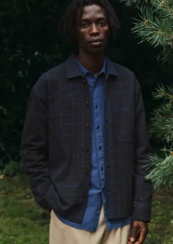 Shirts-TOAST Abstract Embroidered Kantha Shirt Anthracite