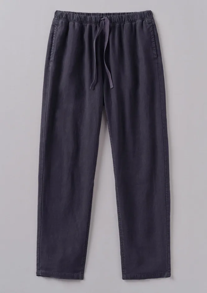 Trousers-TOAST Alfie Garment Dyed Linen Trousers Slate