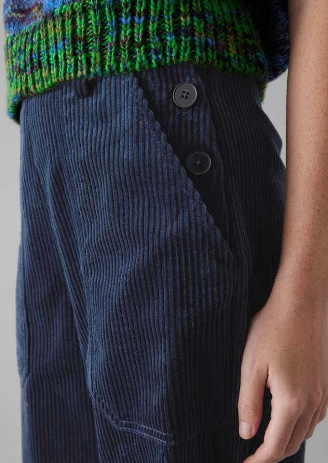 Cord|Workwear-TOAST Annie Organic Cord Full Length Trousers DustyNavy