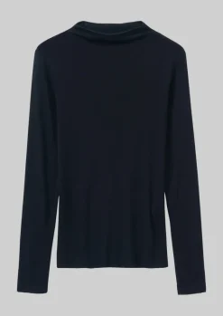 Jersey|Tops & Tees-TOAST Aster Wool Lyocell High Neck Tee Black
