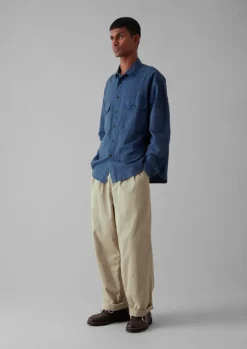 Cord|Trousers-TOAST Bill Organic Cord Wide Leg Trousers Moonstone