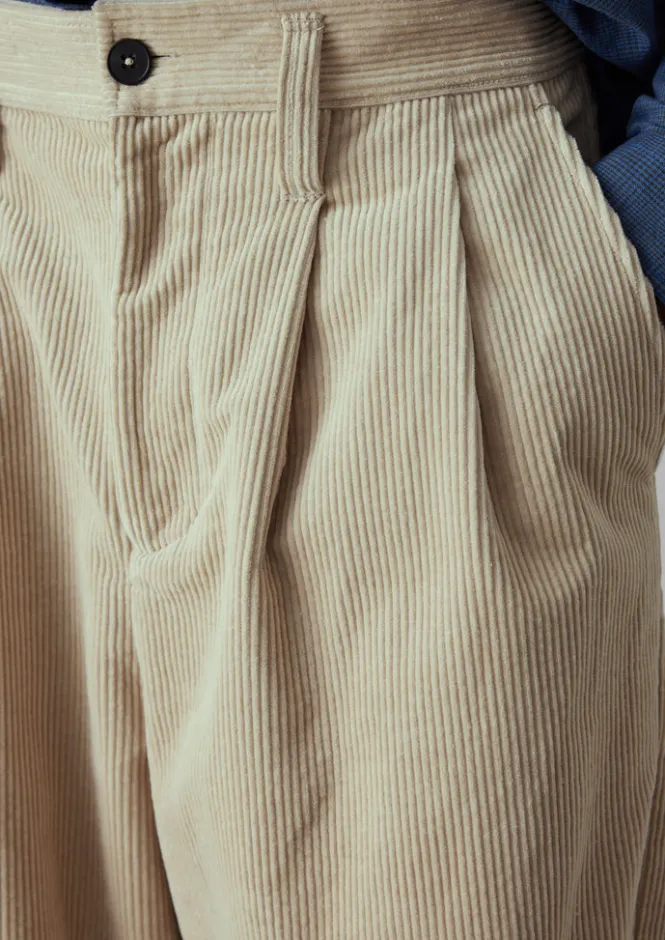 Cord|Trousers-TOAST Bill Organic Cord Wide Leg Trousers Moonstone