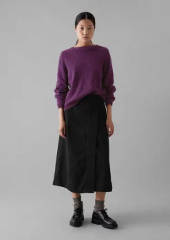 Knitwear-TOAST Boat Neck Wool Sweater Amethyst