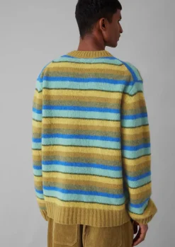 Knitwear-TOAST Brushed Stripe Sweater MustardMulti