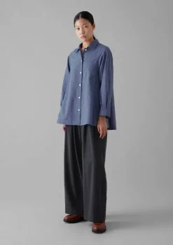 Workwear|Shirts-TOAST Cotton Shirt Chambray
