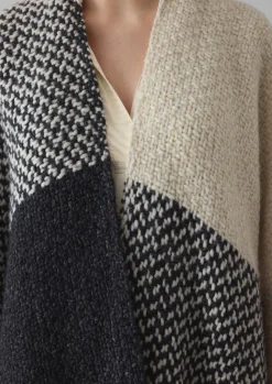 Hats, Scarves & Gloves|Knitwear-TOAST Check Merino Blend Wrap Slate/Ecru