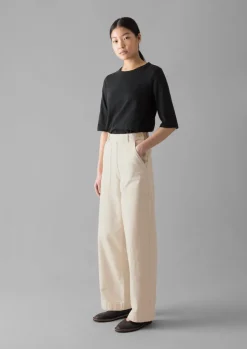 Jersey|Tops & Tees-TOAST Cleo Garment Dyed Organic Cotton Tee CarbonBlack