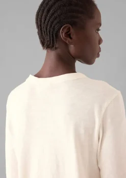 Jersey|Tops & Tees-TOAST Cleo Garment Dyed Organic Cotton Tee Chalk