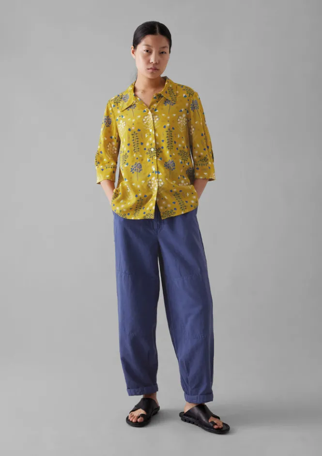 Shirts|Tops & Tees-TOAST Collector Print Crepe Shirt GoldenOchre