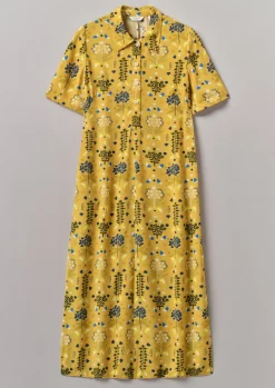 Dresses-TOAST Collector Print Fluid Shirt Dress GoldenOchre