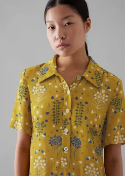 Dresses-TOAST Collector Print Fluid Shirt Dress GoldenOchre