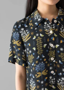 Dresses-TOAST Collector Print Fluid Shirt Dress OilGreen