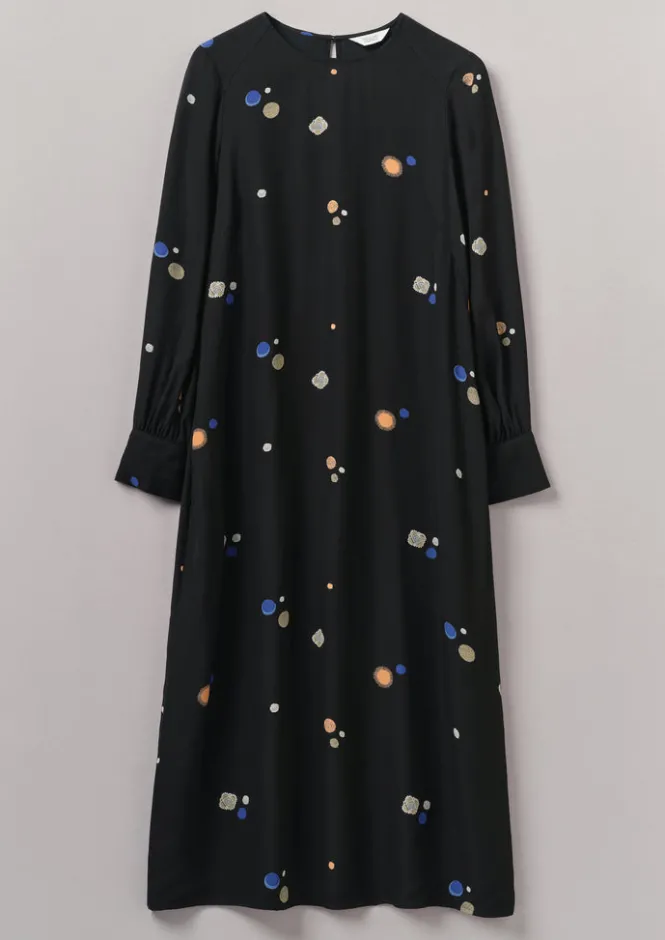 Dresses-TOAST Cosmic Dot Print Column Dress Black