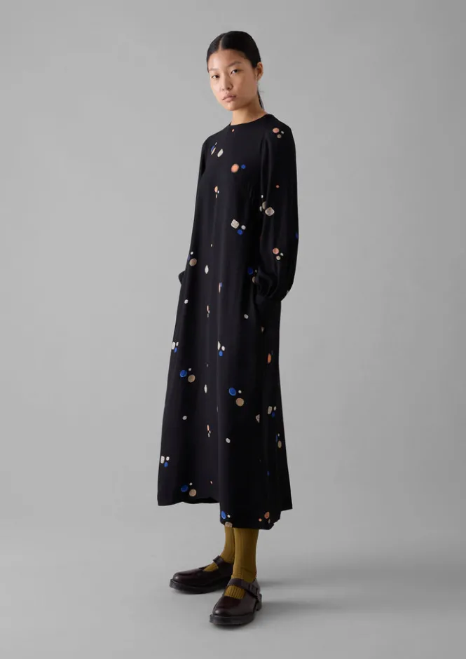Dresses-TOAST Cosmic Dot Print Column Dress Black
