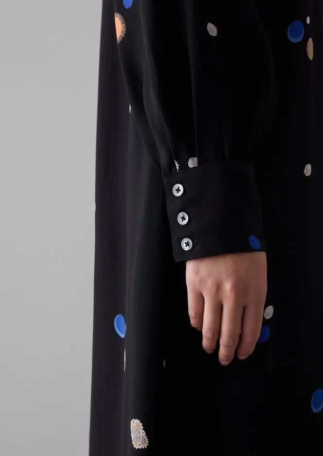 Dresses-TOAST Cosmic Dot Print Column Dress Black
