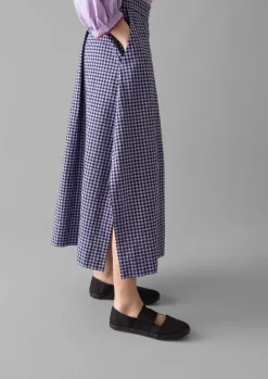 Skirts-TOAST Cotton Gingham Seersucker Skirt Lilac
