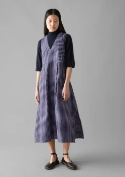 Dresses-TOAST Cotton Gingham Seersucker Dress Lilac