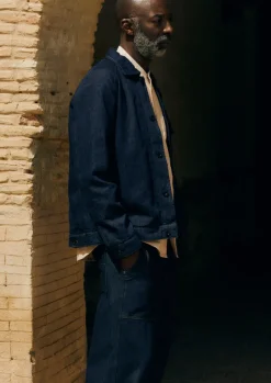 Denim|Workwear-TOAST Cotton Hemp Denim Jacket Indigo