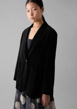 Velvet|Coats & Jackets-TOAST Cotton Velvet Jacket BrownSlate