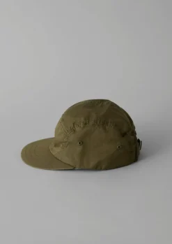 Hats, Scarves & Gloves-TOAST Decho Weatherproof Cotton Panelled Cap Olive