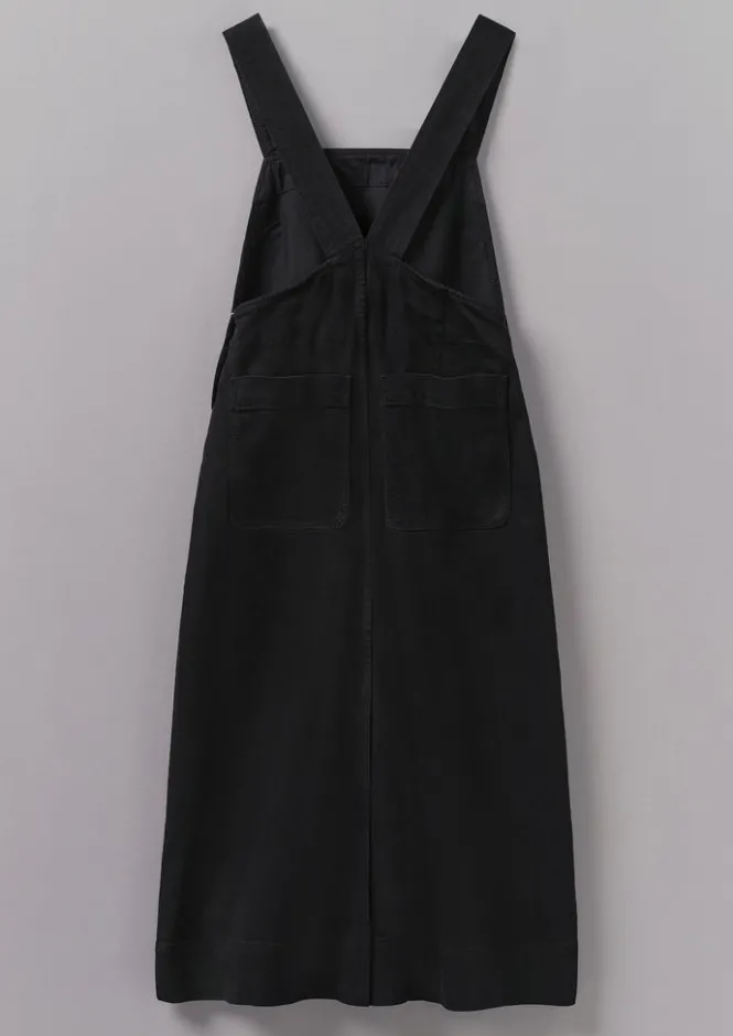 Denim|Dresses-TOAST Denim Pinafore Dress Black