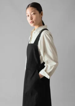 Denim|Dresses-TOAST Denim Pinafore Dress Black