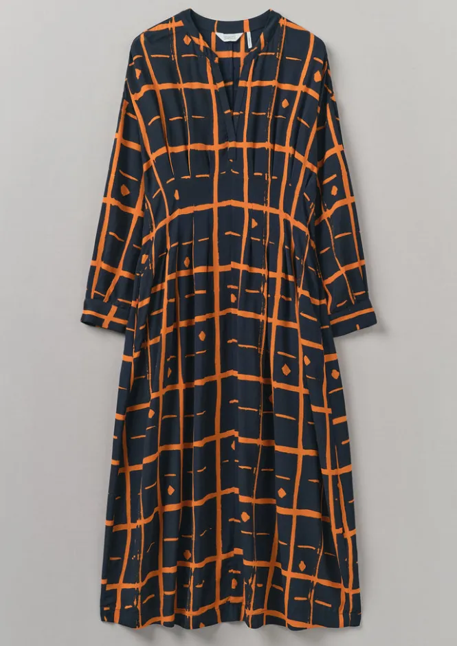 Dresses-TOAST Diamond Dot Print Fluid Dress DarkNavy