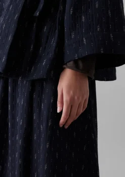Loungewear|Skirts-TOAST Dobby Stitch Cotton Skirt Indigo/Blue