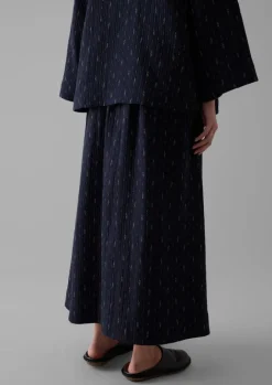 Loungewear|Skirts-TOAST Dobby Stitch Cotton Skirt Indigo/Blue