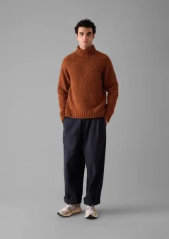 Knitwear-TOAST Donegal Roll Neck Sweater Copper