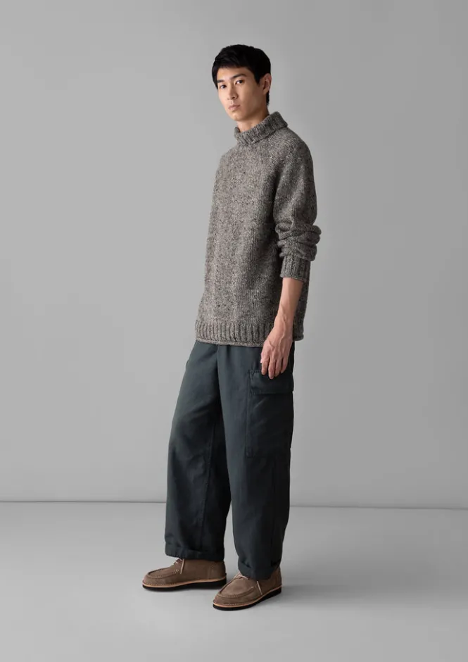 Knitwear-TOAST Donegal Roll Neck Sweater Smoke