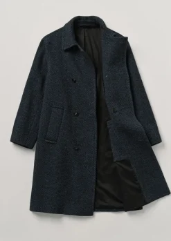 Coats & Jackets-TOAST Double Breasted Wool Overcoat NavyMelange