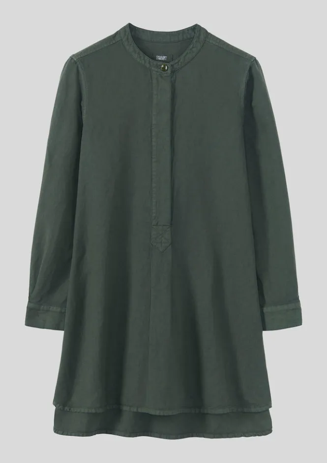 Linen|Tops & Tees-TOAST Elena Cotton Linen Tunic Shirt DustedKhaki