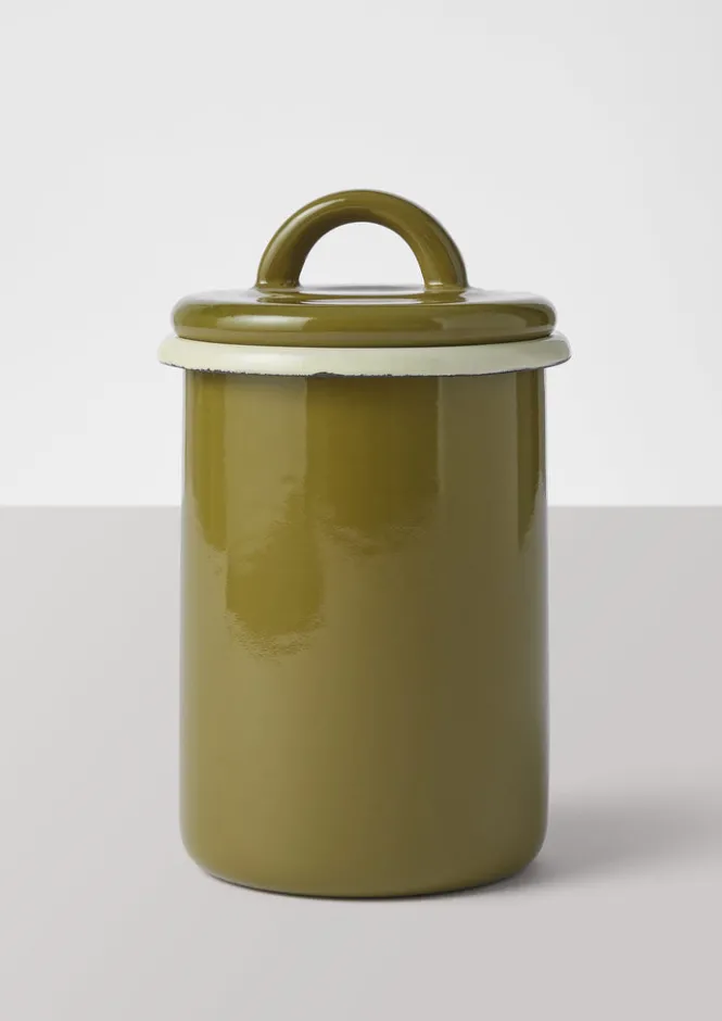 Kitchen-TOAST Enamel Storage Jar Olive