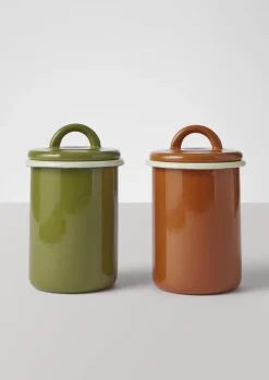 Kitchen-TOAST Enamel Storage Jar Olive