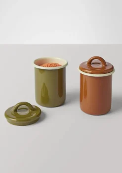 Kitchen-TOAST Enamel Storage Jar Olive