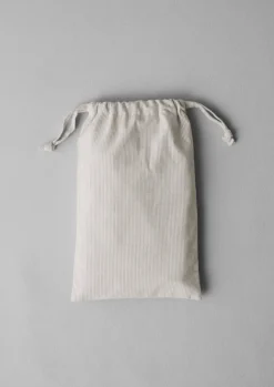 Textiles|Bed Linen-TOAST Fine Stripe Organic Cotton Oxford Pillowcase Set Ecru/SmokeBlue