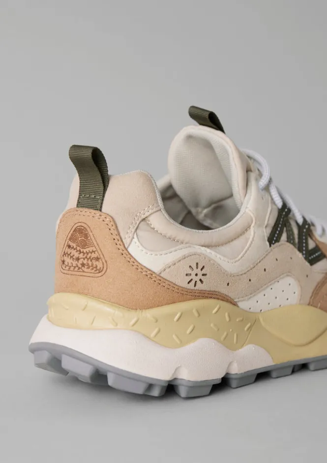 Trainers & Plimsolls-TOAST Flower Mountain Yamano Kaiso Panelled Trainers Ecru/Beige