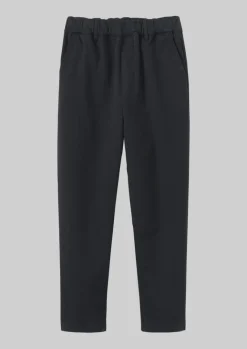 Trousers-TOAST Gabi Cotton Pull On Trousers SoftBlack