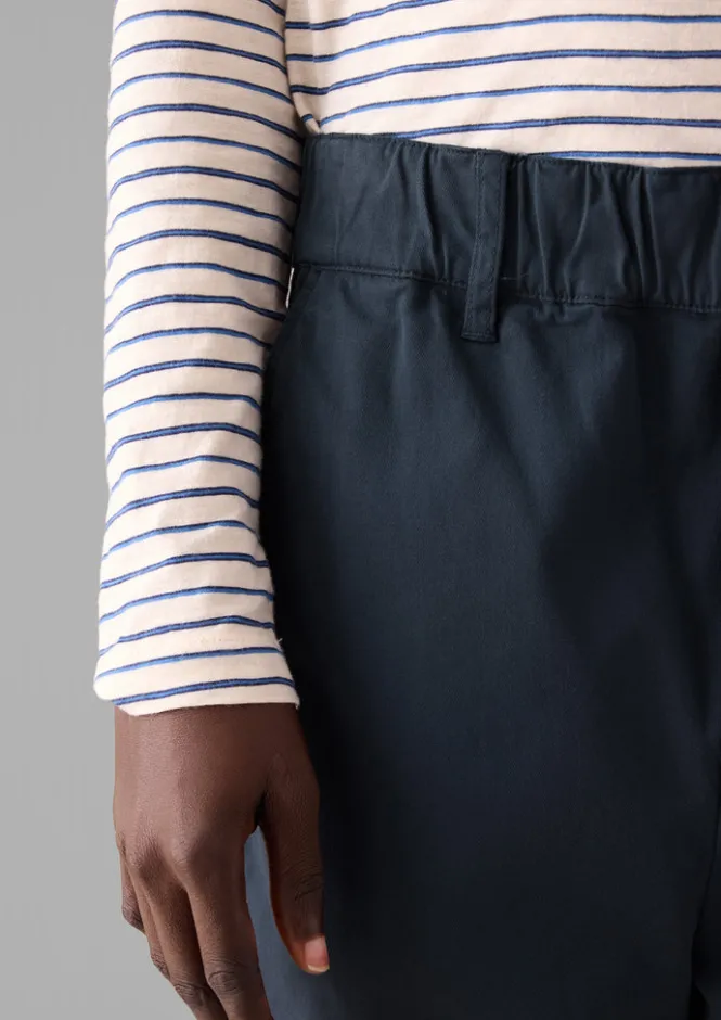 Trousers-TOAST Gabi Cotton Pull On Trousers StormBlue