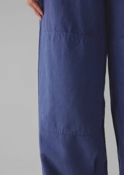 Linen|Trousers-TOAST Garment Dyed Cotton Linen Canvas Trousers Indigo
