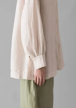 Linen|Loungewear-TOAST Garment Dyed Linen Oversized Shirt Stone