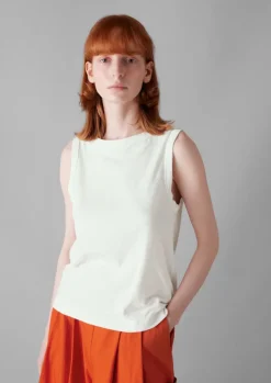 Jersey|Tops & Tees-TOAST Garment Dyed Organic Cotton Tank Top Chalk