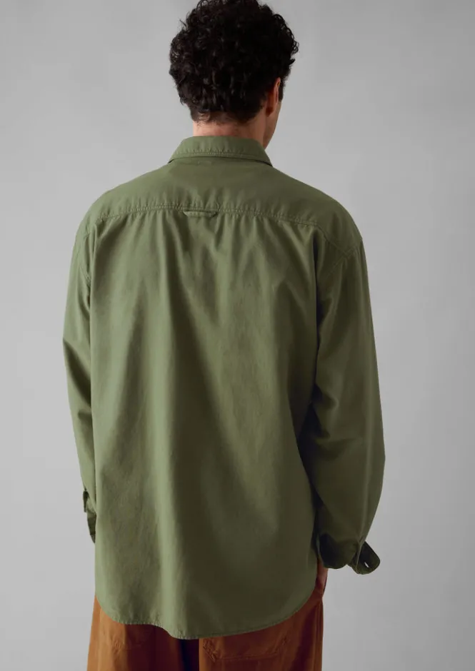 Workwear|Shirts-TOAST Garment Dyed Oxford Workwear Shirt WashedOlive