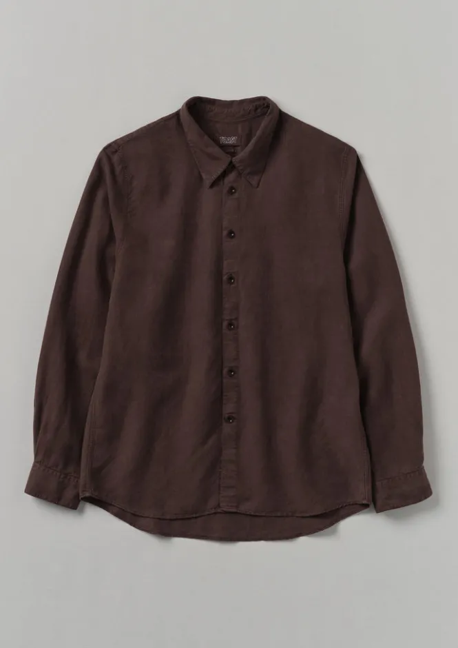 Shirts-TOAST Garment Dyed Point Collar Shirt DeepBurgundy