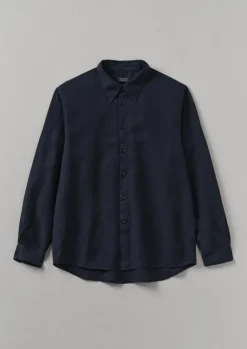 Shirts-TOAST Garment Dyed Point Collar Shirt Midnight