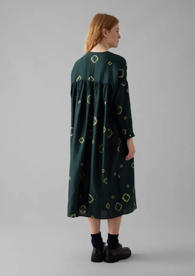 Dresses-TOAST Hand Bandhini Silk Dress OilGreen/LimeGreen