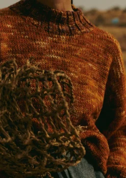 Knitwear-TOAST Hand Dyed Marl Sweater OrangeMix