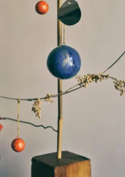 Christmas Decorations-TOAST Hand Marbled Bauble RichBlue