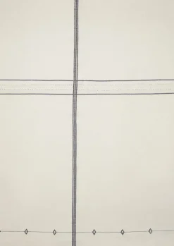 Textiles|Outdoor-TOAST Hand Woven Cotton Tablecloth Ecru/ProvenceBlue